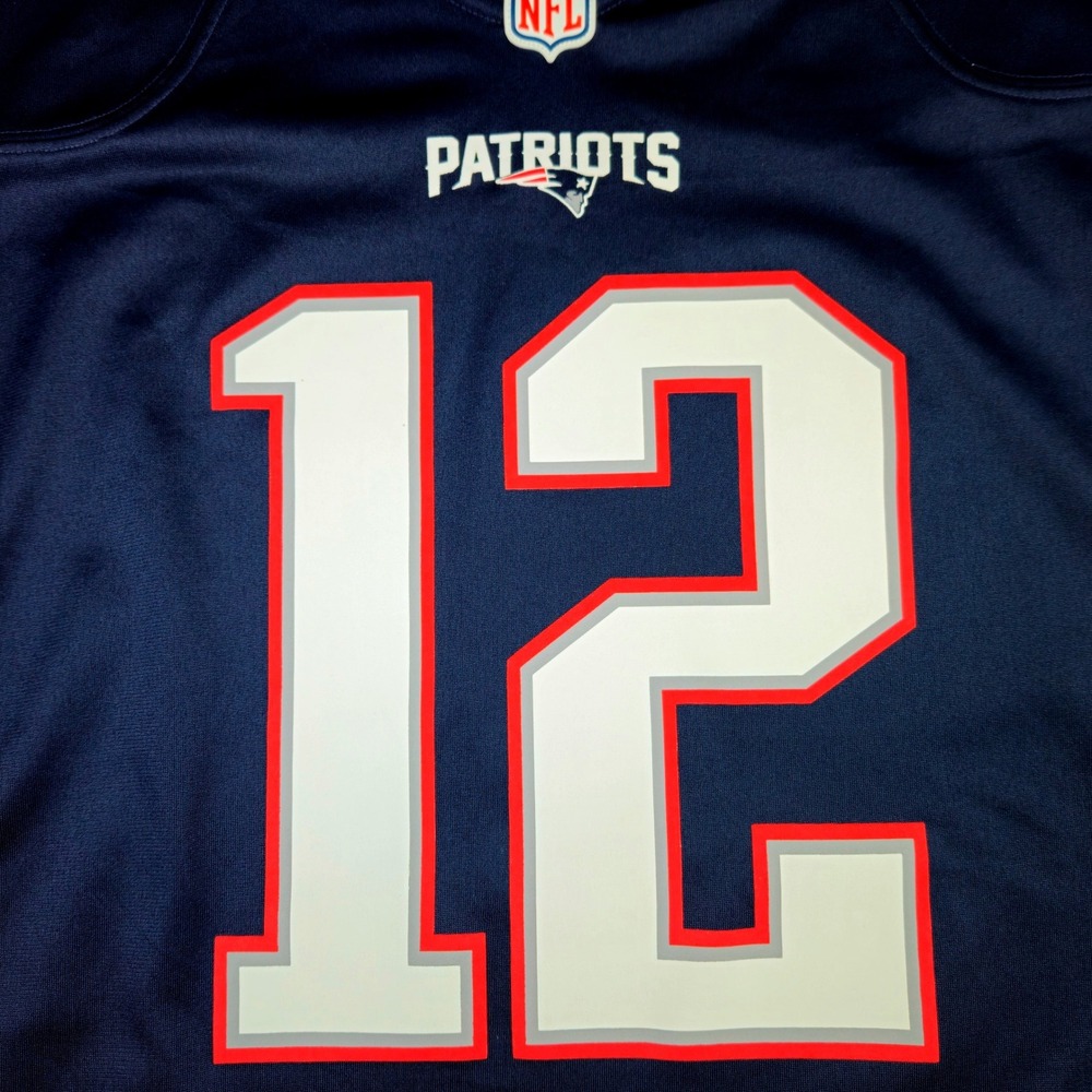 Nike New England Patriots Tom Brady 12 On Field Jersey Mens XL Navy Blue NFL - Picture 3 of 11